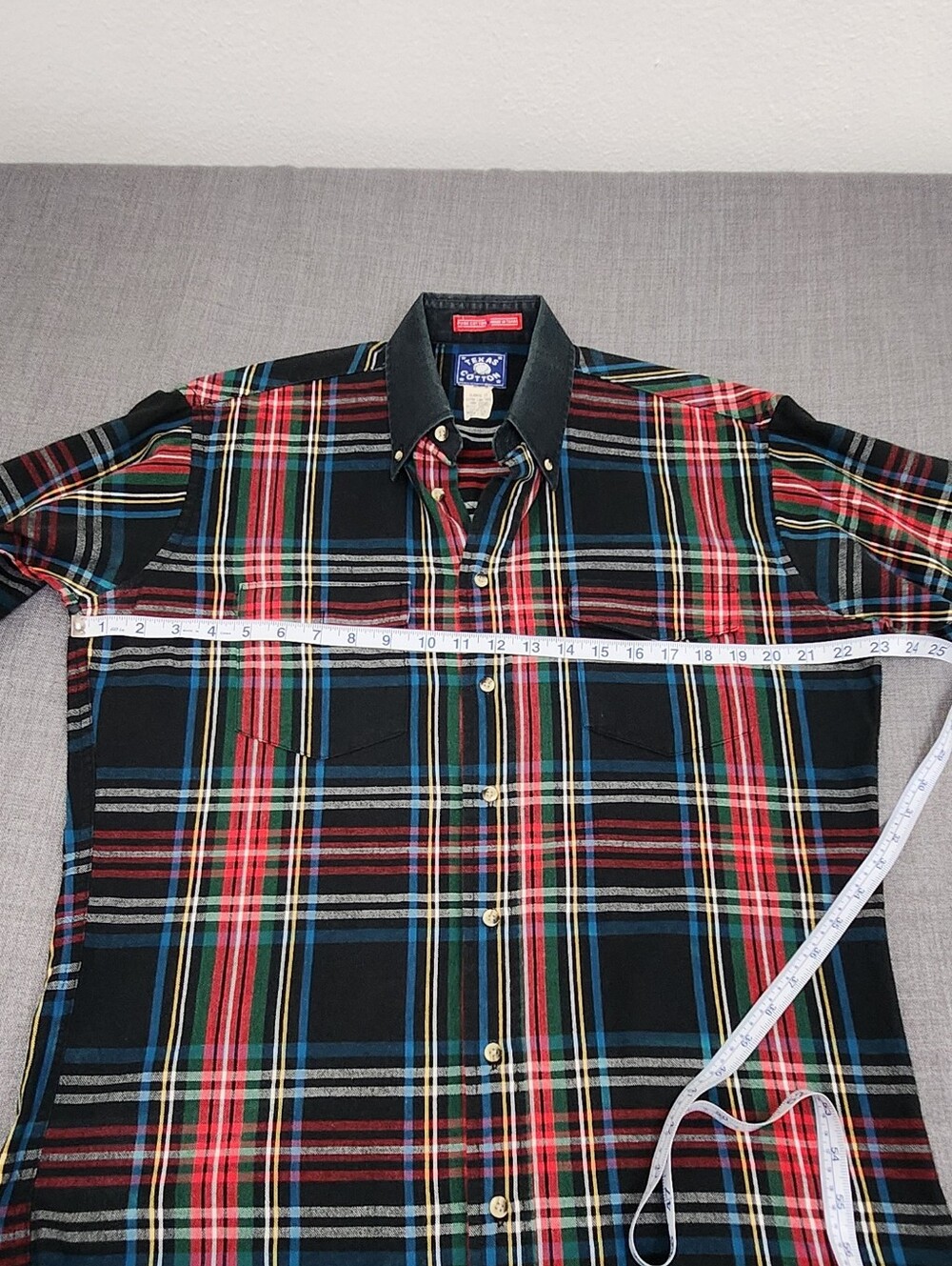 Vintage Texas Cotton Button Down Pocket Short Sleeve Shirt USA Made. Medium - Picture 7 of 8